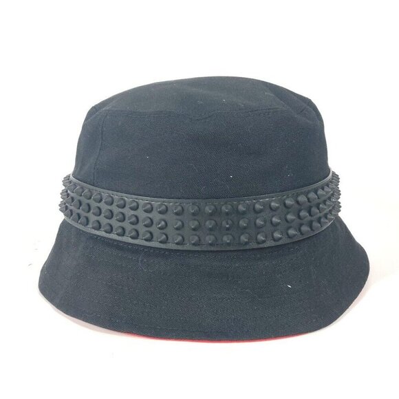 Christian Louboutin 3235326 Studs BOBINO bucket hat bob hat cotton Black Unused - Picture 11 of 15